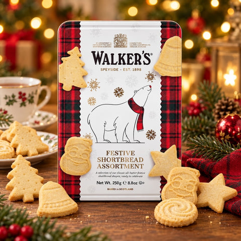 Walkers Shortbread Ltd. – Festive Shortbread Assortment „Polar Bear“ 250g – Dose
