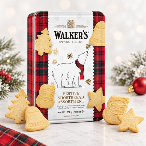 Walkers Shortbread Ltd. – Festive Shortbread Assortment „Polar Bear“ 250g – Dose