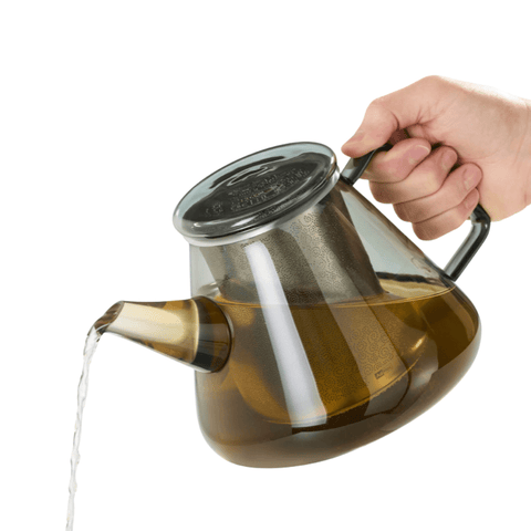 AdHoc Teekanne ORIENT+ GREY aus Borosilikatglas grau getönt 1,5 Liter