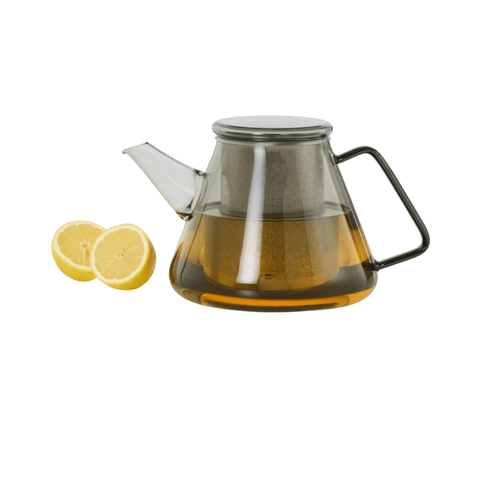 AdHoc Teekanne ORIENT+ GREY aus Borosilikatglas grau getönt 1,5 Liter