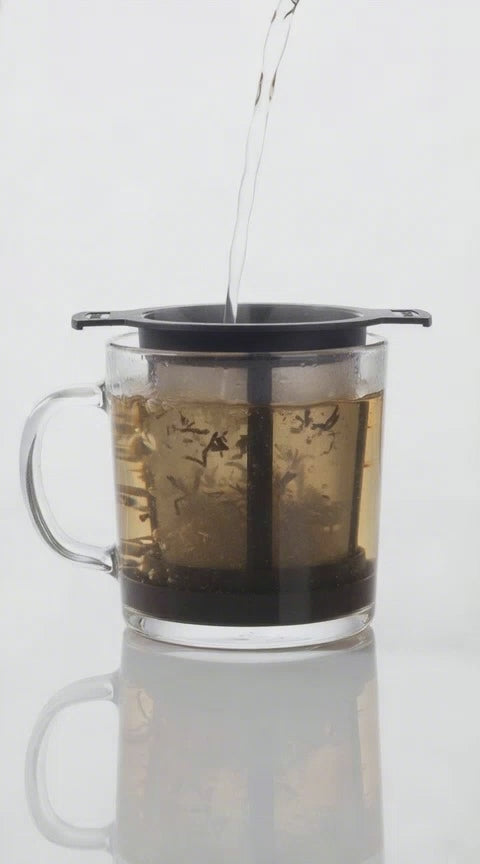 Teedauerfilter Größe M Teefilter mit Doppelhenkel 6cm Farbe Schwarz