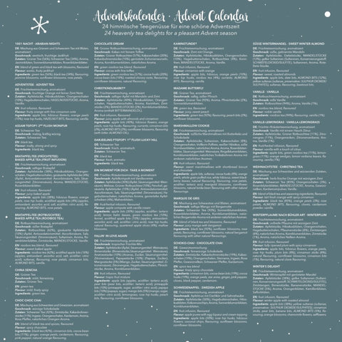 Tee Adventskalender - Himmlische Teegenüsse 2024! - Teekränzchen