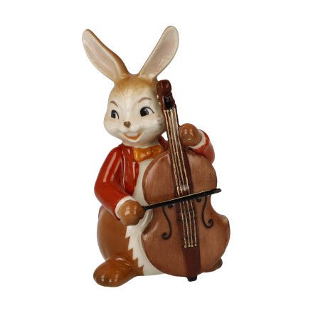 Figur Hase - Fröhlicher Bassist - Teekränzchen