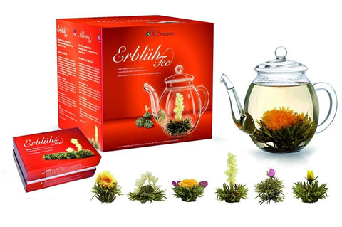 Teeblumen Mix Geschenkset - "ErblühTee" Weisser Tee - Teekränzchen