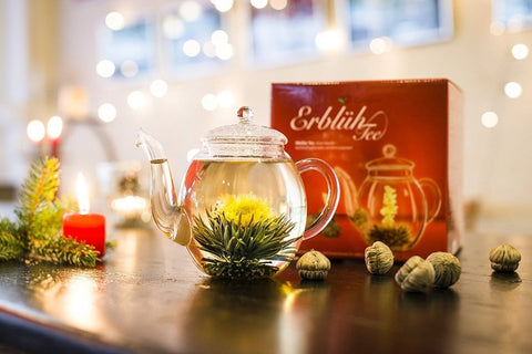 Teeblumen Mix Geschenkset - "ErblühTee" Weisser Tee - Teekränzchen