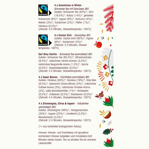 Teegeschenk "Frohe Weihnachten" - personalisierbar - Teekränzchen