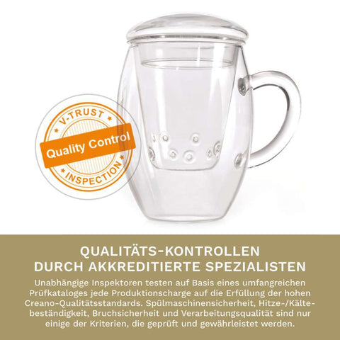 Teeglas "all in one" - mit Glasfilter 400ml - Teekränzchen