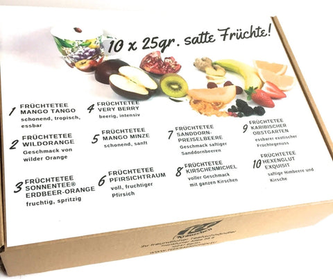 Teeprobierpaket - Geschenkset Top10 Früchtemischungen - Teekränzchen