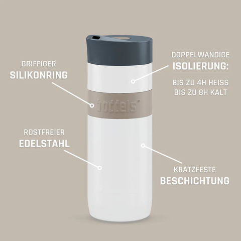 Boddels Thermobecher KOFFJE 370 ml in 4 Farben