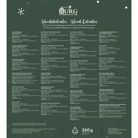KAFFEE Adventskalender mit Türchen Design 2026/2027