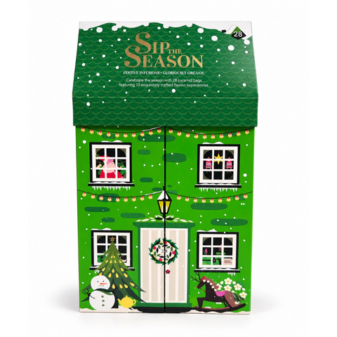 Tee-Geschenkset "Winterhaus" BIO - 10 Sorten, 28 Pyramidenbeutel