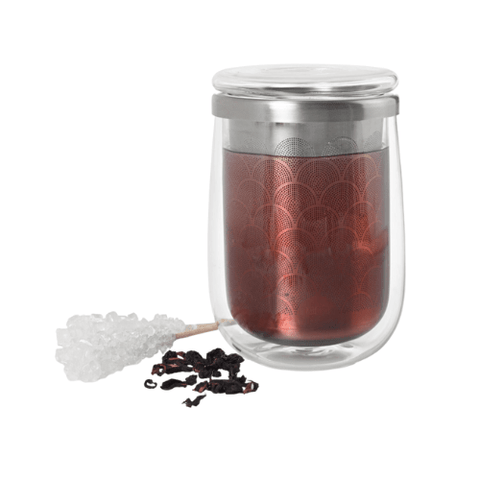 AdHoc Teeglas mit Teefilter Fusion Glass, 0,4 l