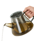 AdHoc Teekanne ORIENT+ GREY aus Borosilikatglas grau getönt 1,5 Liter