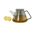 AdHoc Teekanne ORIENT+ GREY aus Borosilikatglas grau getönt 1,5 Liter