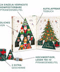 Adventskalender "Teebuch", BIO, 24 x Chai, Früchtetee, Kräutertee in Pyramidenbeutel - Teekränzchen