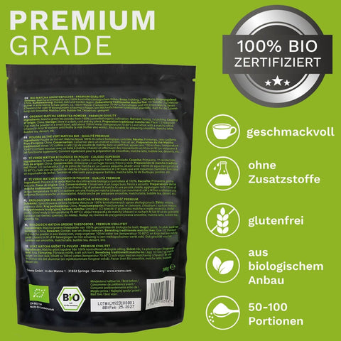 Creano Bio Matcha Tee 100g - Premium Qualität - Teekränzchen