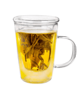Creano Teeglas 400ml - Teetasse, Sieb & Deckel aus Glas - Teekränzchen