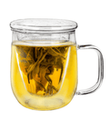Creano Teeglas 450ml - Teetasse, Sieb & Deckel aus Glas - Teekränzchen