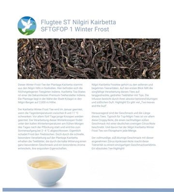 Flugtee Schwarztee Nilgiri Kairbetta SFTGFOP 1 Winter Frost - Teekränzchen