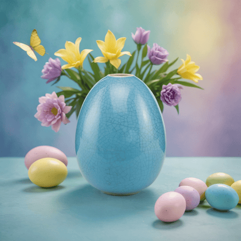 Goebel-Bunny-De-Luxe-Ocean-Blue-Egg-Decorative-Vase-Teekränzchen