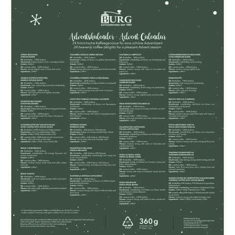 KAFFEE Adventskalender mit Türchen Design 2026/2027