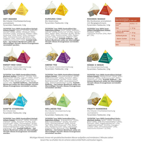 Kräutertee 9er Pyramiden Geschenkset „HERBAL TEA“ – 9 unterschiedliche Sorten - Teekränzchen