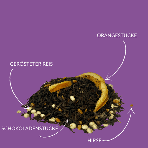 Schwarz Tee Orange Butterreis