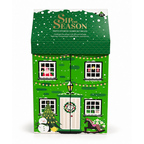 Tee-Geschenkset "Winterhaus" BIO - 10 Sorten, 28 Pyramidenbeutel
