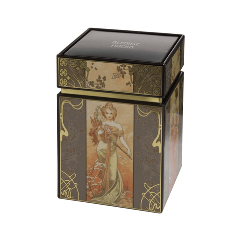 Teedose Alfons Mucha - "Die vier Jahreszeiten" - Teekränzchen