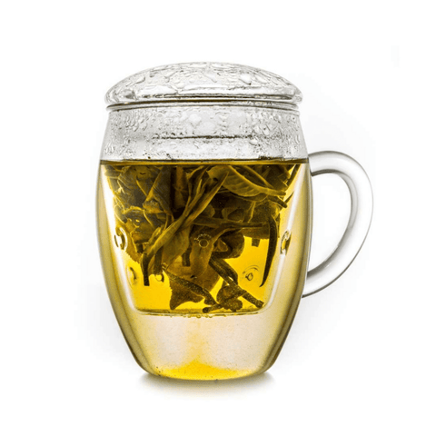 Teeglas "all in one" - mit Glasfilter 400ml - Teekränzchen