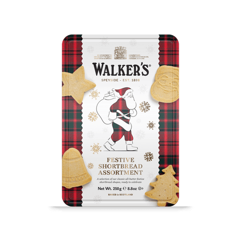 Walkers Shortbread Ltd. – Festive Shortbread Assortment „Santa“ 250g – Dose - Teekränzchen