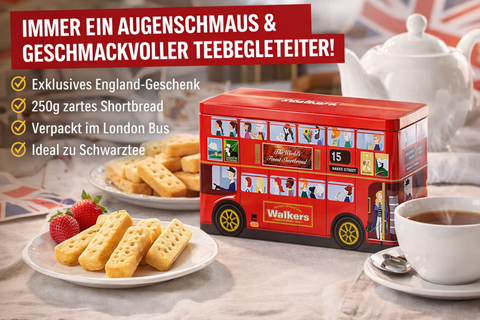 Walkers Shortbread Ltd. – Mini Shortbread Fingers „London Bus“ 250g – Dose - Teekränzchen