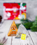 Wintertee Geschenk mit Schleife "Red Santa" Bio 12 Pyramidenbeutel - Teekränzchen