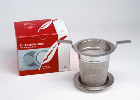 Edelstahlsieb Teefilter mit Doppelhenkel 9,5 cm - Teekränzchen