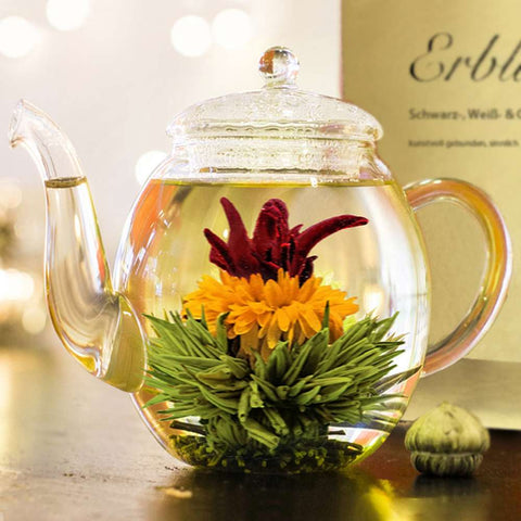 ErblühTee Weißer-Schwarzer-Grüner Tee in Box mit Magnetverschluss - Teekränzchen