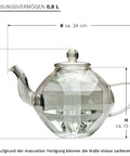 Glas Teekanne "Diamond Design" 800ml - Teekränzchen
