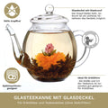 Glasteekanne 0,5 Liter ideal für Teerosen - Teekränzchen