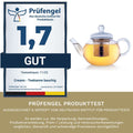 Glasteekanne 0,8 Liter mit Edelstahlsieb - Teekränzchen