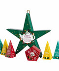 Tee Weihnachtsstern zum Aufhängen "Green Star" - Grün - 6 Pyramidenbeutel - Teekränzchen