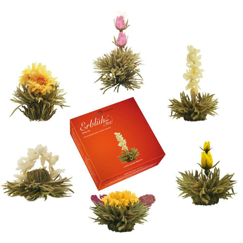 Teeblumen Mix Geschenkset - "ErblühTee" Weisser Tee - Teekränzchen