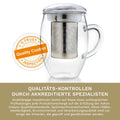 Teeglas "all in one" mit Edelstahlsieb - 400ml - Teekränzchen