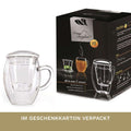 Teeglas "all in one" - mit Glasfilter 400ml - Teekränzchen