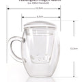 Teeglas "all in one" - mit Glasfilter 400ml - Teekränzchen