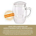 Teeglas "all in one" - mit Glasfilter 400ml - Teekränzchen